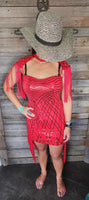 Red Fringe and Sequin Dress