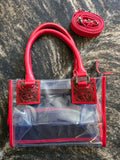 Western Red Tooled Leather Clear Stadium Bag - Crossbody & Handbag