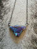 Authentic Navajo Purple Mojave Bull Skull Necklac