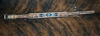Tooled Leather Dog Collar With Beads