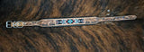 Tooled Leather Dog Collar With Beads