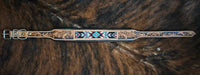 Tooled Leather Dog Collar With Beads