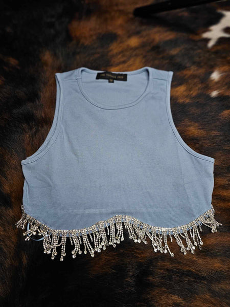Crop Top With Rhinestones