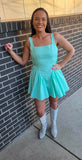 Vibrant Mint Spring Flowy Dress – Perfect Easter Edition