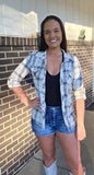 Wild West "American Cowboy" Graphic Plaid Flannel