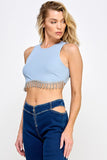 Crop Top With Rhinestones