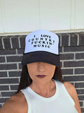 "I Love Country Fuckin' Music" Statement Trucker Hat – Rodeo & Concert Ready