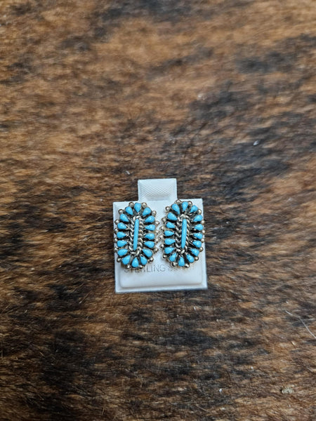 Kingman Turquoise Concho Earrings