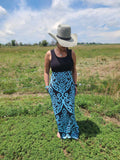 Teal and Black Sundress