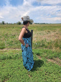 Teal and Black Sundress