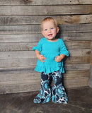 Turquoise Bellbottom Set