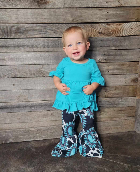 Turquoise Bellbottom Set