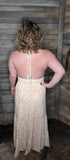 Coral Halter Maxi Dress