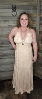 Coral Halter Maxi Dress