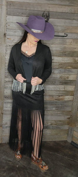 Suede Rhinestone Jacket