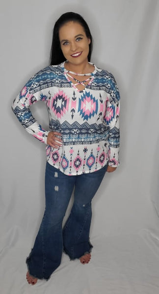 Aztec Long Sleeve Top