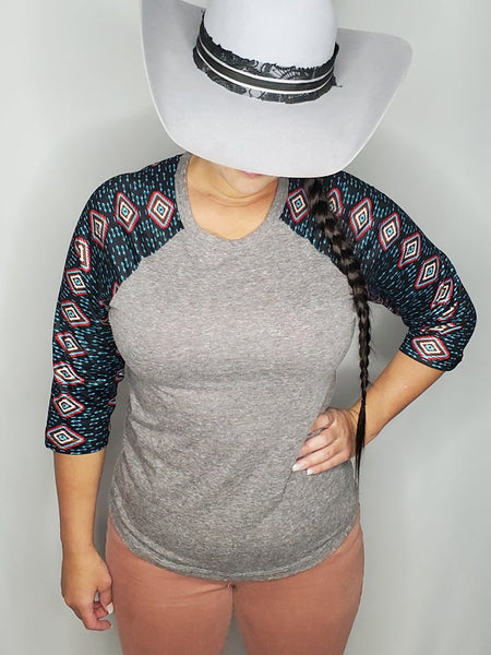Aztec and Arrows Baseball Tee