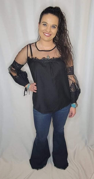 Lace Long-sleeve Blouse