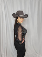 Black Rhinestone Bodysuit