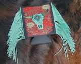 Turquoise Skull Koozie