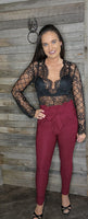 High-Rise Tie Waist Pants