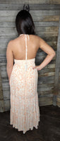 Coral Halter Maxi Dress