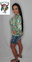 Cactus Criss Cross Neckline Top