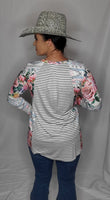 Floral Aztec Long-sleeve Top