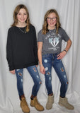 Girls Distressed Leopard Boyfriend Jeans