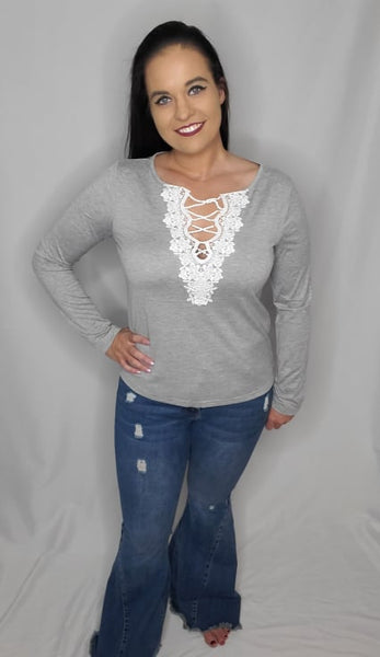 Lace Front Long Sleeve