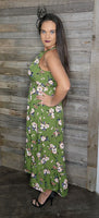 Olive Flower Halter Tunic Dress