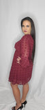 Wine Pom Dress