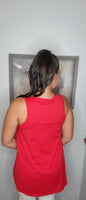Red Sleeveless Relaxed Fit Tank