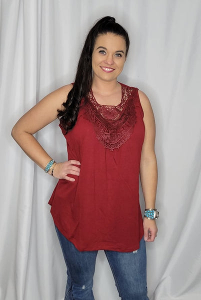 Wine Lace Top