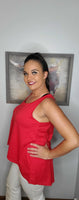 Red Sleeveless Relaxed Fit Tank