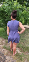Ruffle Navy Blue Dress