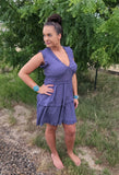 Ruffle Navy Blue Dress