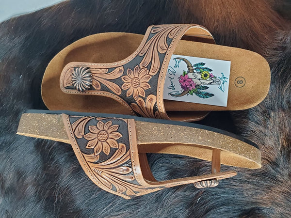 Tooled Leather Sandals Wildcard Western Boutique
