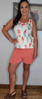 Coral Tie Shorts