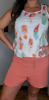 Coral Tie Shorts