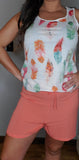 Coral Tie Shorts