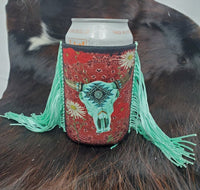 Turquoise Skull Koozie