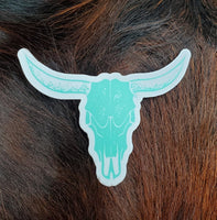 Teal Skull Sticker
