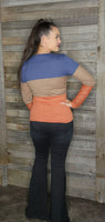 Tri-Color Top With Lace