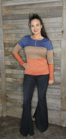 Tri-Color Top With Lace