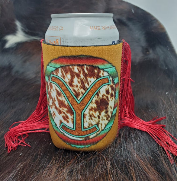 Yellowstone Koozie Red Fringe Wildcard Western Boutique
