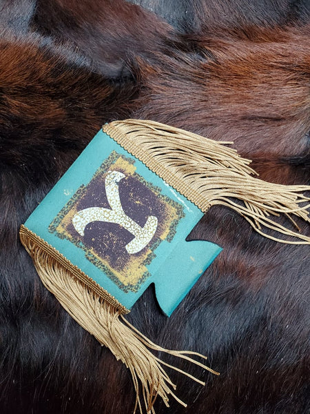 Yellowstone Koozie with Gold Fringe